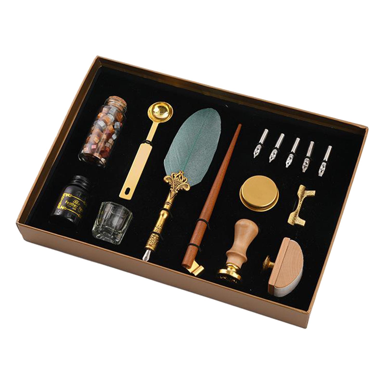 Fountain Pen Antique Quill Feather Dip Pen and Set Red Quill