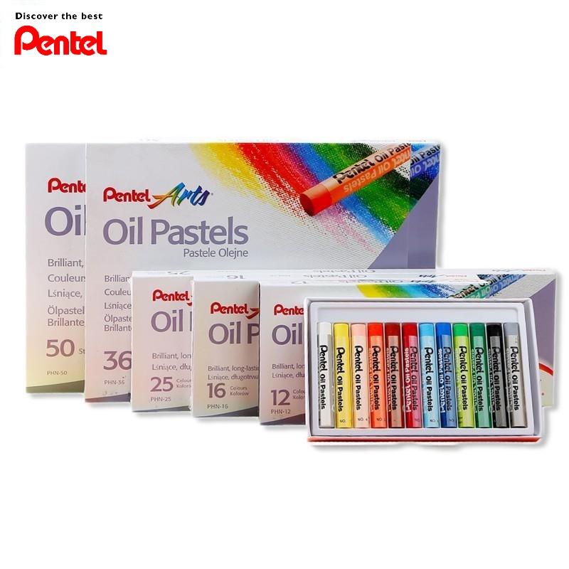 Sáp Màu Dầu Nhật Bản Pentel Oil Pastel PHN Bộ 12/16/25/36/50 Màu | Màu Sắc Tươi Sáng | An Toàn Không Độc Hại | Phấn Dầu