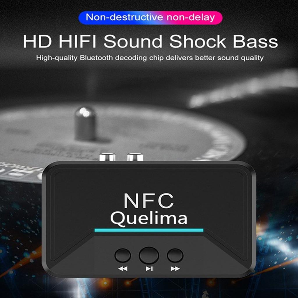 3.5mm Wireless Bluetooth5.0 Jack Audio Receiver Speaker Headphone Black