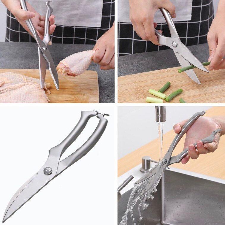 KÉO CHUYÊN CẮT THỊT GÀ , VỊT , XƯƠNG BẰNG THÉP ĐÚC NGUYÊN KHỐI SIÊU SẮC BÉN CÓ MÓC GÀI KHÓA TIỆN LỢI