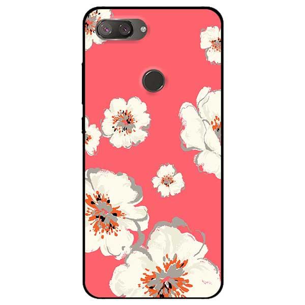 Ốp lưng dành cho Xiaomi Mi 8 Lite - Hoa Trắng Nền Hồng