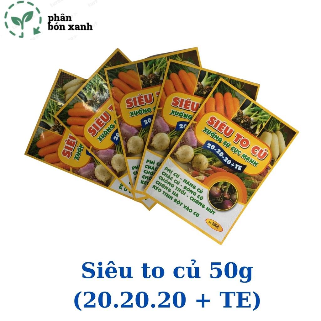 Phân bón siêu to củ 20 20 20, giúp củ to, chống thối, nút, kéo tinh bột vào củ mạnh
