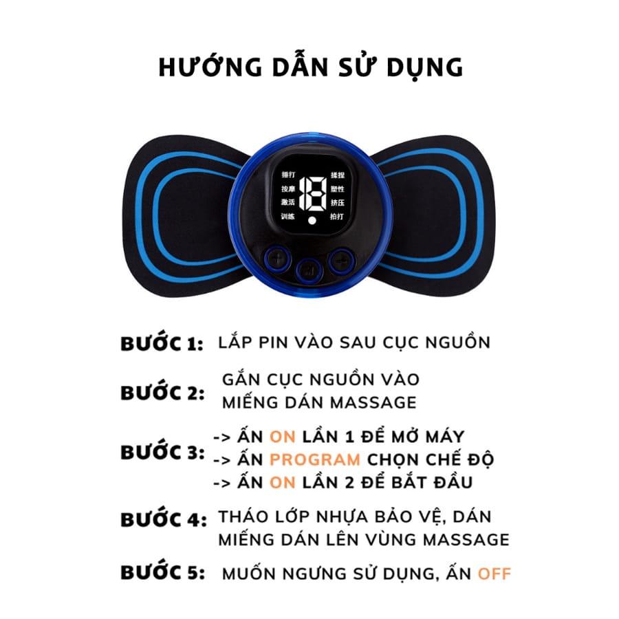 Combo Thảm Massage Chân + Máy Mát Xa Cánh Bướm + Hộp 12 Miếng Dán Đông Y Giảm Đau Mỏi Cổ Vai Gáy, Bắp Tay, Lưng Hiệu Quả