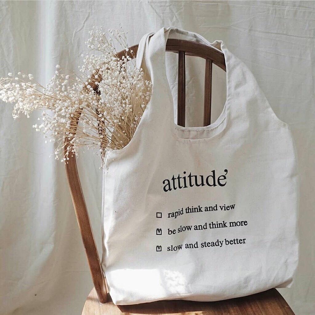 (Freeship từ 50k) - Túi tote attitude' Hàn Quốc siêu hot