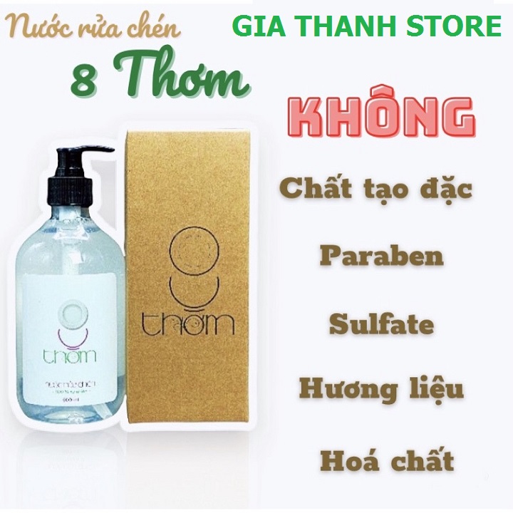 Nước Rửa Chén / nước rửa bình sữa cho bé Sinh Dược 100% Thiên Nhiên, Sạch Cực Nhanh, Không Paraben, Không Tạo Đặc, Không Hương Liệu