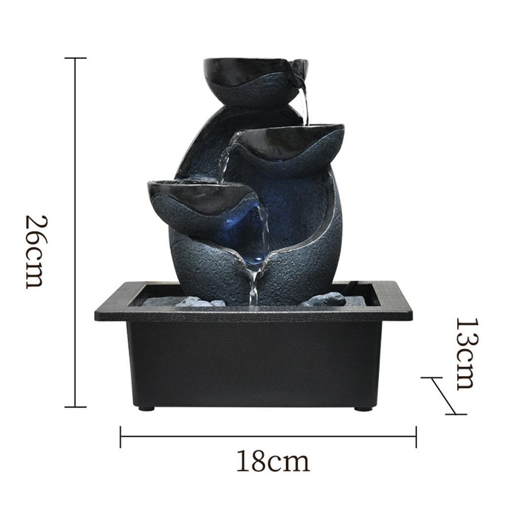Tabletop Water Fountain Feng Shui Waterfall Landscape Home Table Ornaments