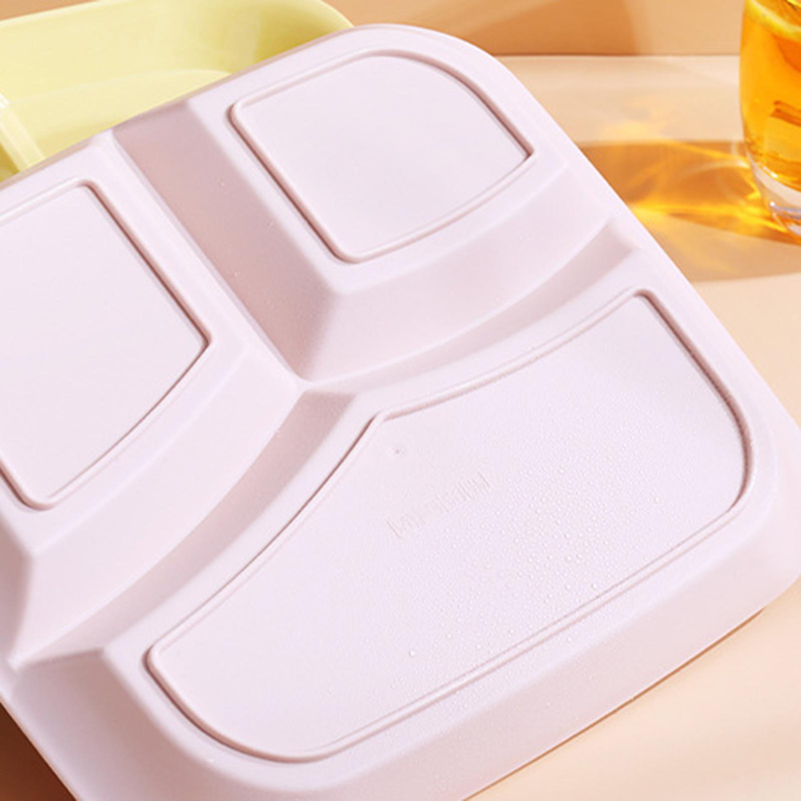 2Pcs Set of 2 Food Dish Plate Tray Diet Food Control for Restaurant student