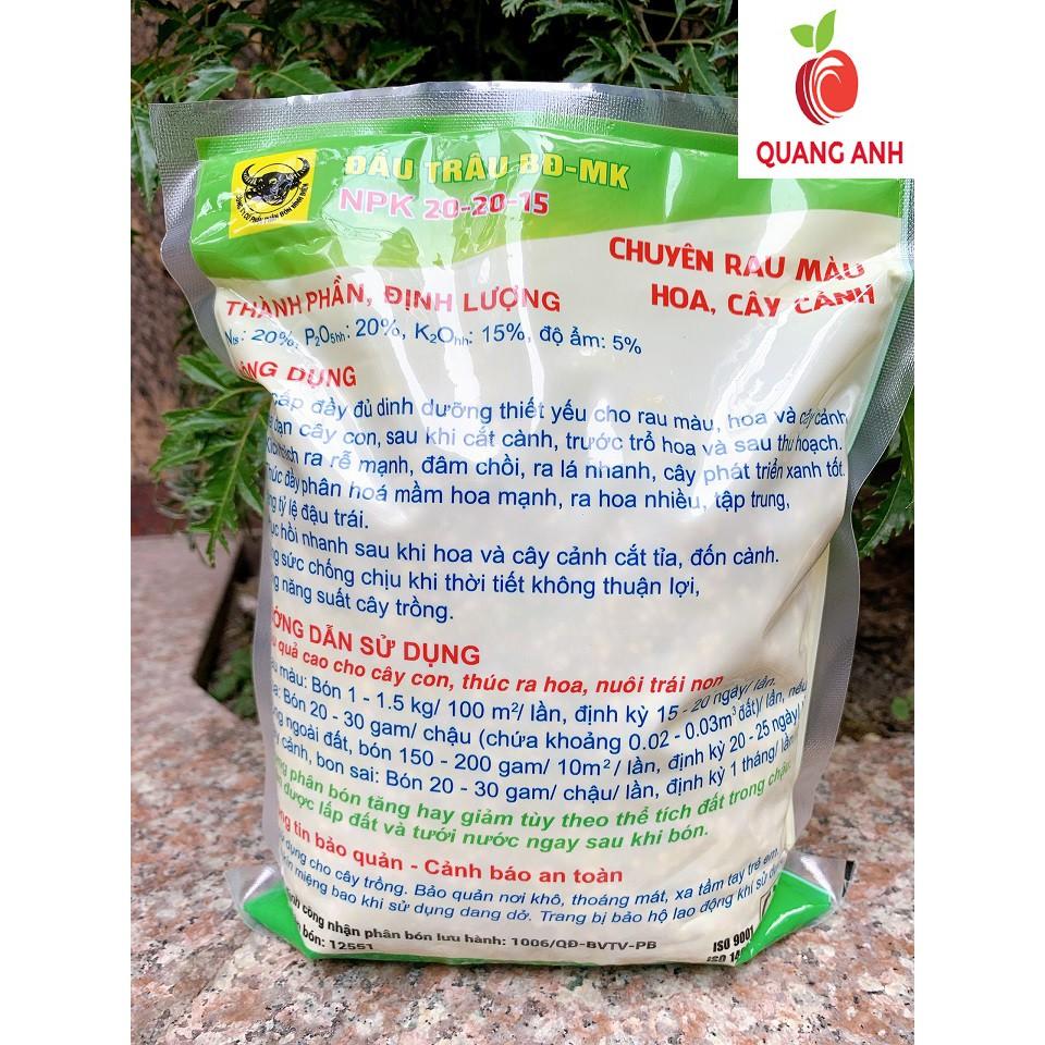 Phân bón NPK Đầu Trâu 3 màu BĐ-MK 20-20-15 gói 1Kg