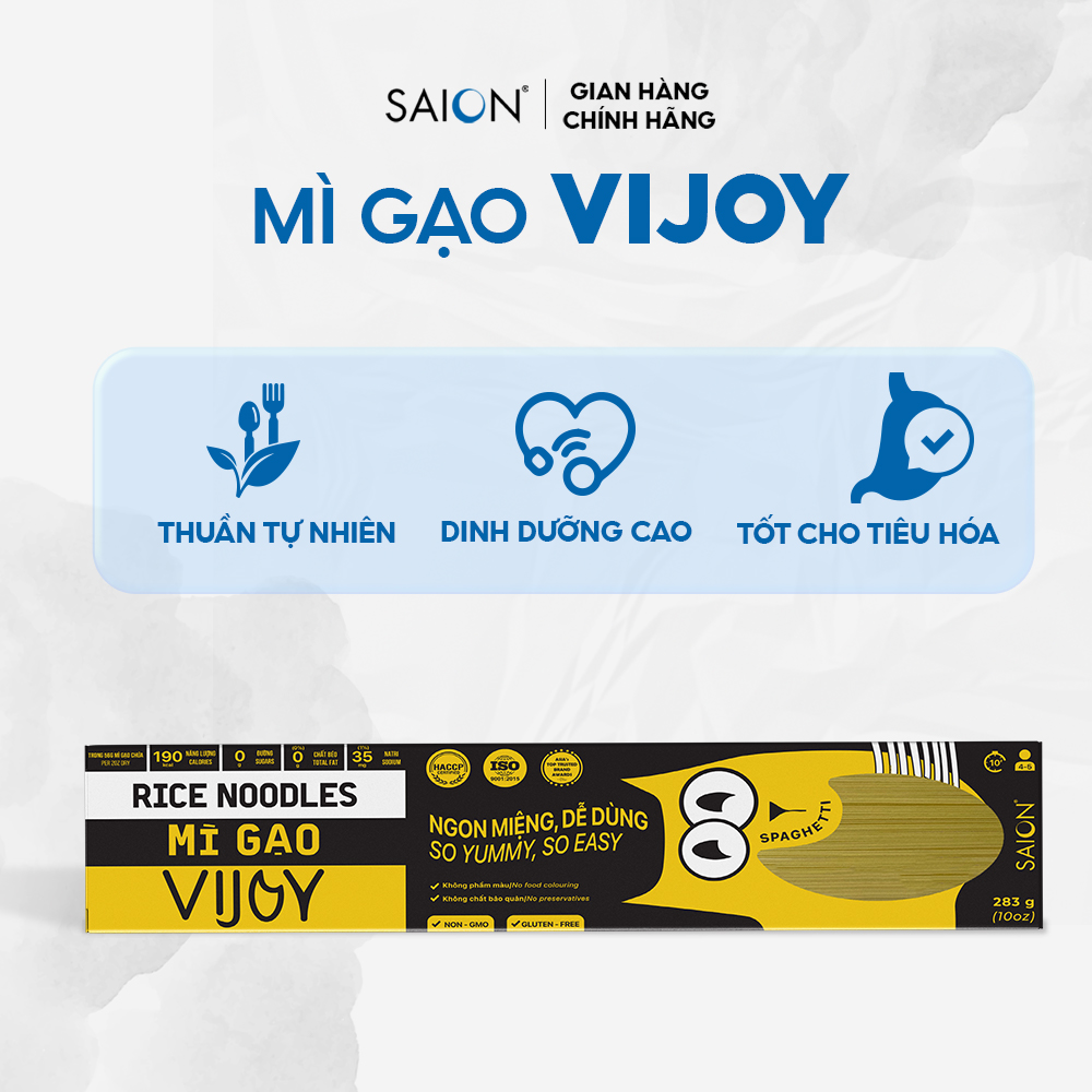 Mì Gạo Spaghetti VIJOY Thuần nhiên Tiện lợi Hộp 283g