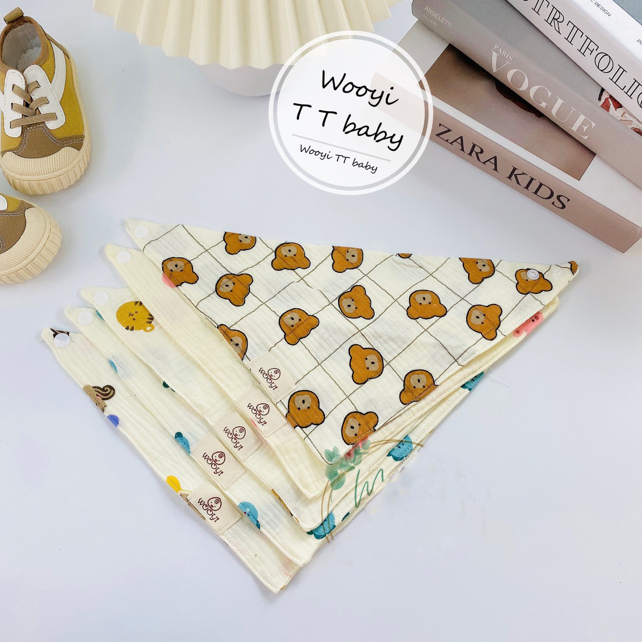 Khăn sữa Muslin 2 lớp sợi tre cao cấp hộp 6 cái 30x30cm