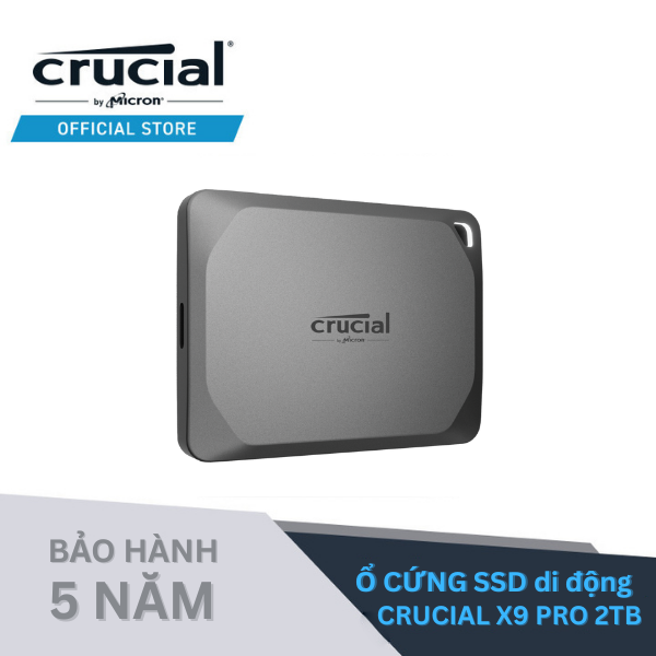 Ổ cứng SSD di động 2TB SSD Crucial X9 Pro USB 3.2 Gen-2 2x2 CT2000X9PROSSD9 - HÀNG CHÍNH HÃNG