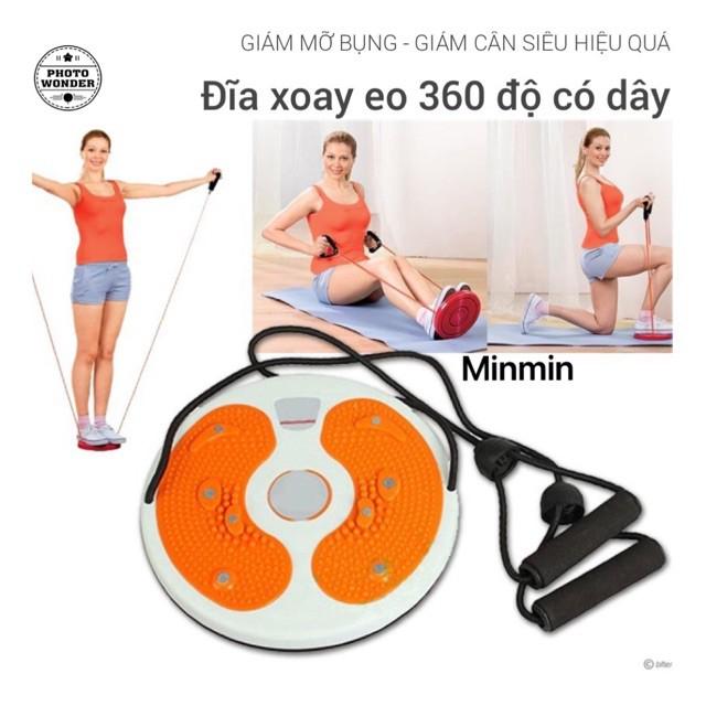 Đĩa xoay eo tập thể dục 360 độ có dây cân bằng cao cấp - Giảm mỡ bụng, giảm cân hiệu quả