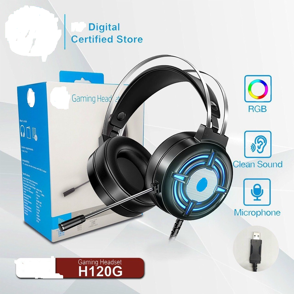 Tai nghe chuyên GAME H120G led RGB - âm thanh 7.1 cổng USB Full box