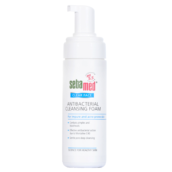 Sữa Rửa Mặt Tạo Bọt Kháng Khuẩn, hỗ trợ Trị Mụn pH5.5 Sebamed Clear Face Antibacterial Cleansing Foam SCF01B