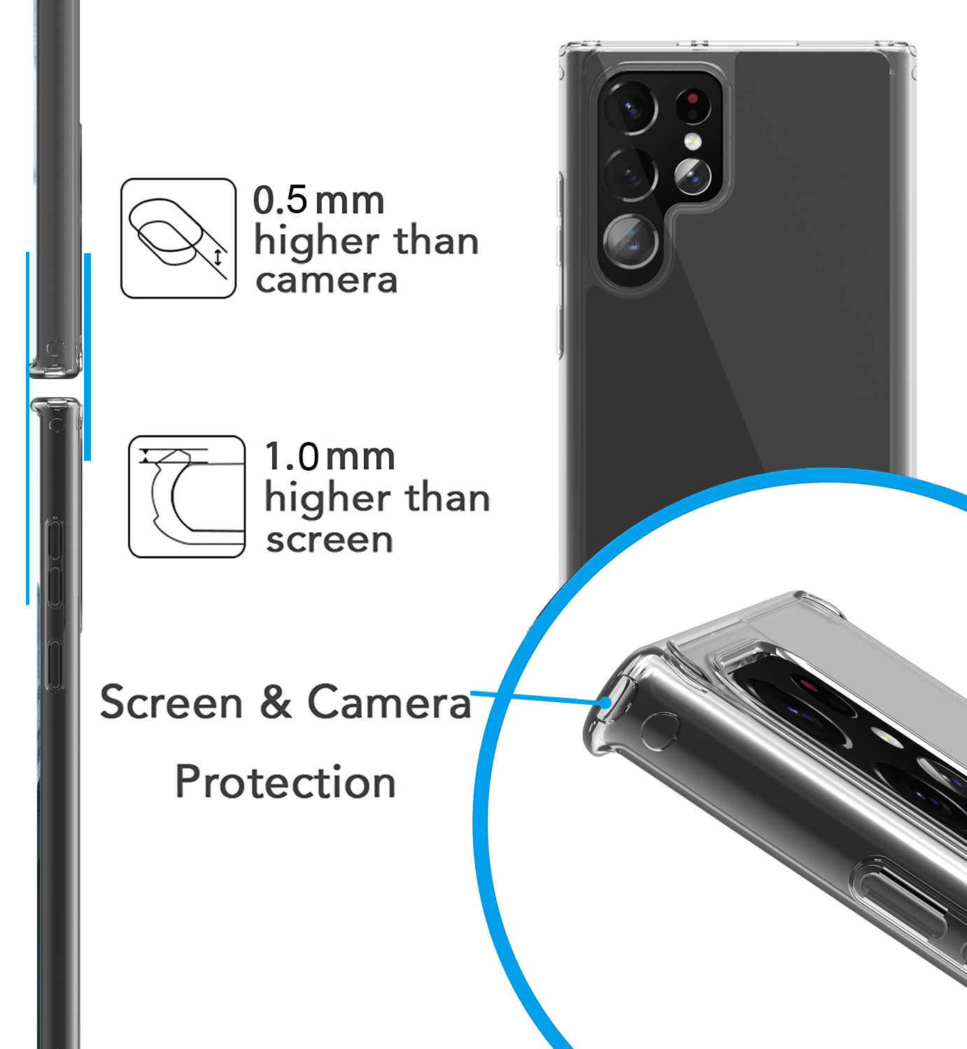 Ốp Lưng Trong Suốt Crystal Clear cho Samsung Galaxy S22 / Galaxy S22 Plus / Galaxy S22 Ultra