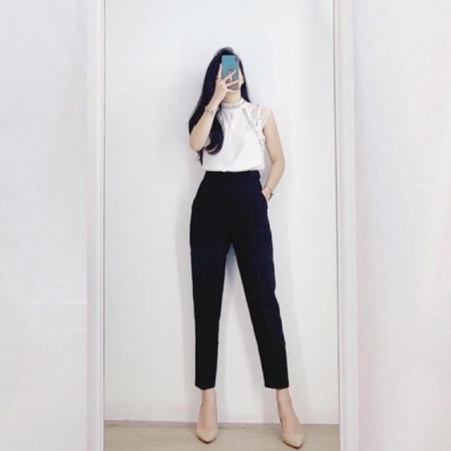Quần baggy công sở nữ kèm đai bọc siêu Hot