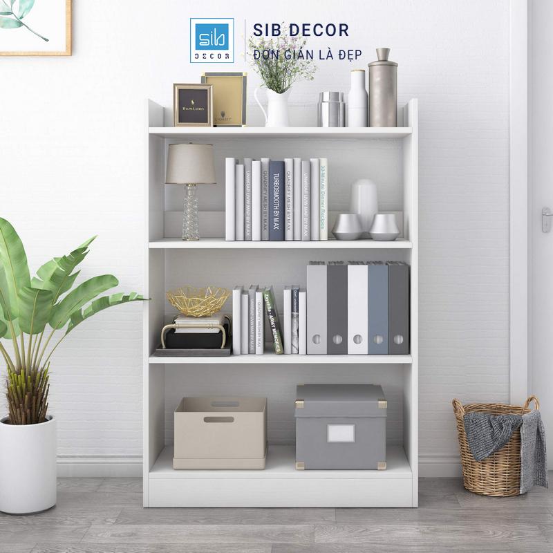 Kệ Sách Gỗ 4 Tầng SIB Decor KS2561 Thiết Kế Hiện Đại Dễ Lắp Ráp