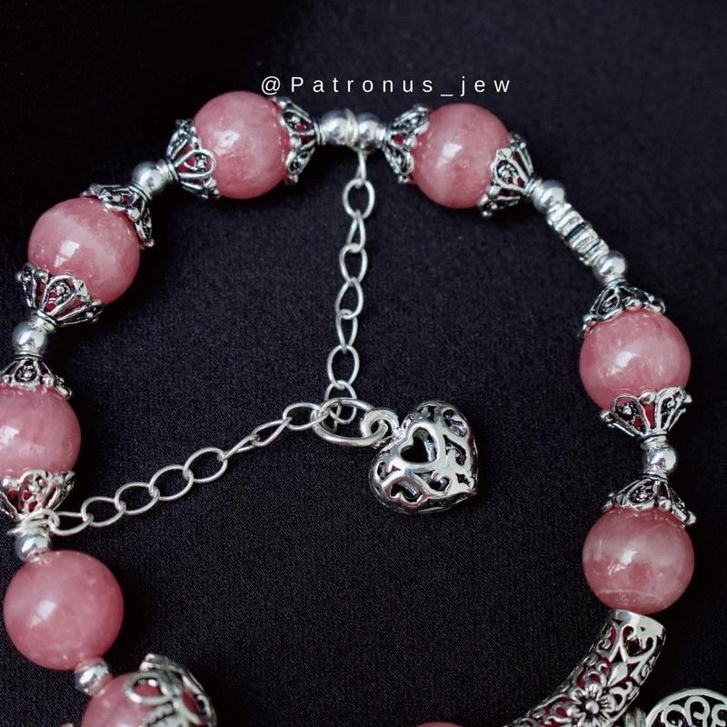 Vòng Tay Đào Hoa Phối Charm Bạc 925 VTDHCB92522A Patronus