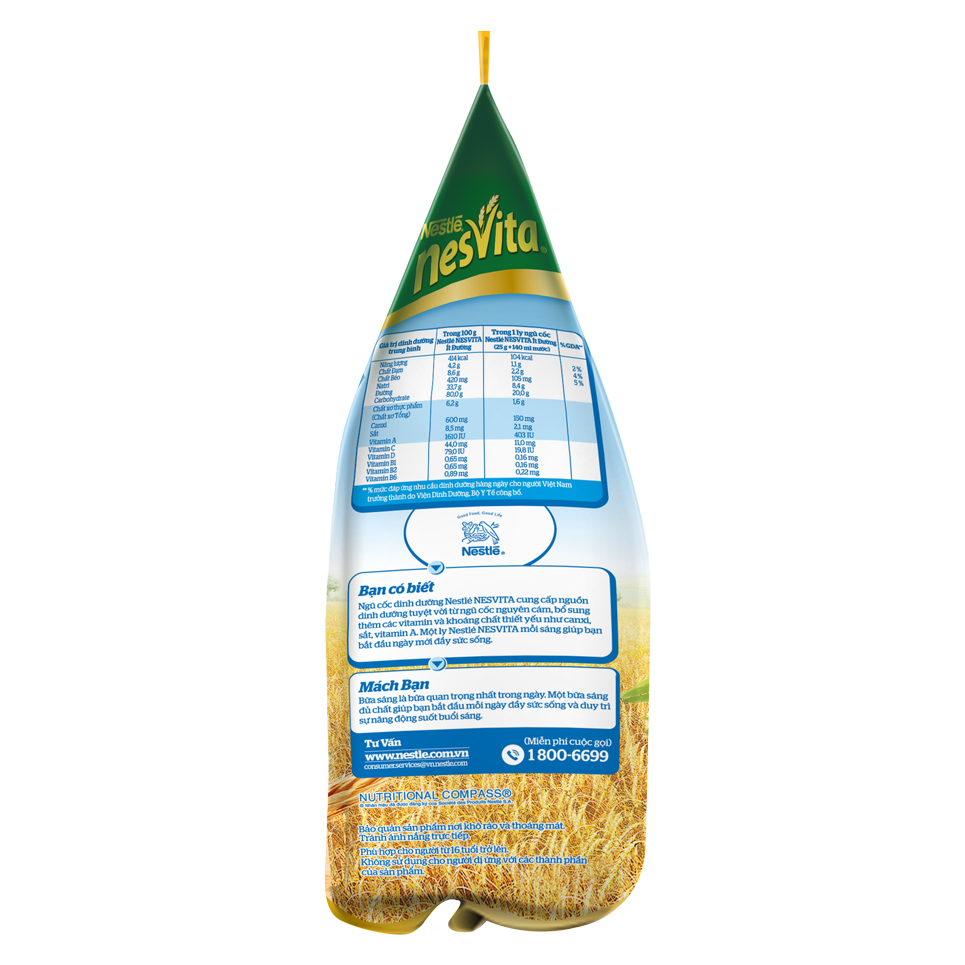 Bột ngũ cốc Nestle Nesvita ít đường