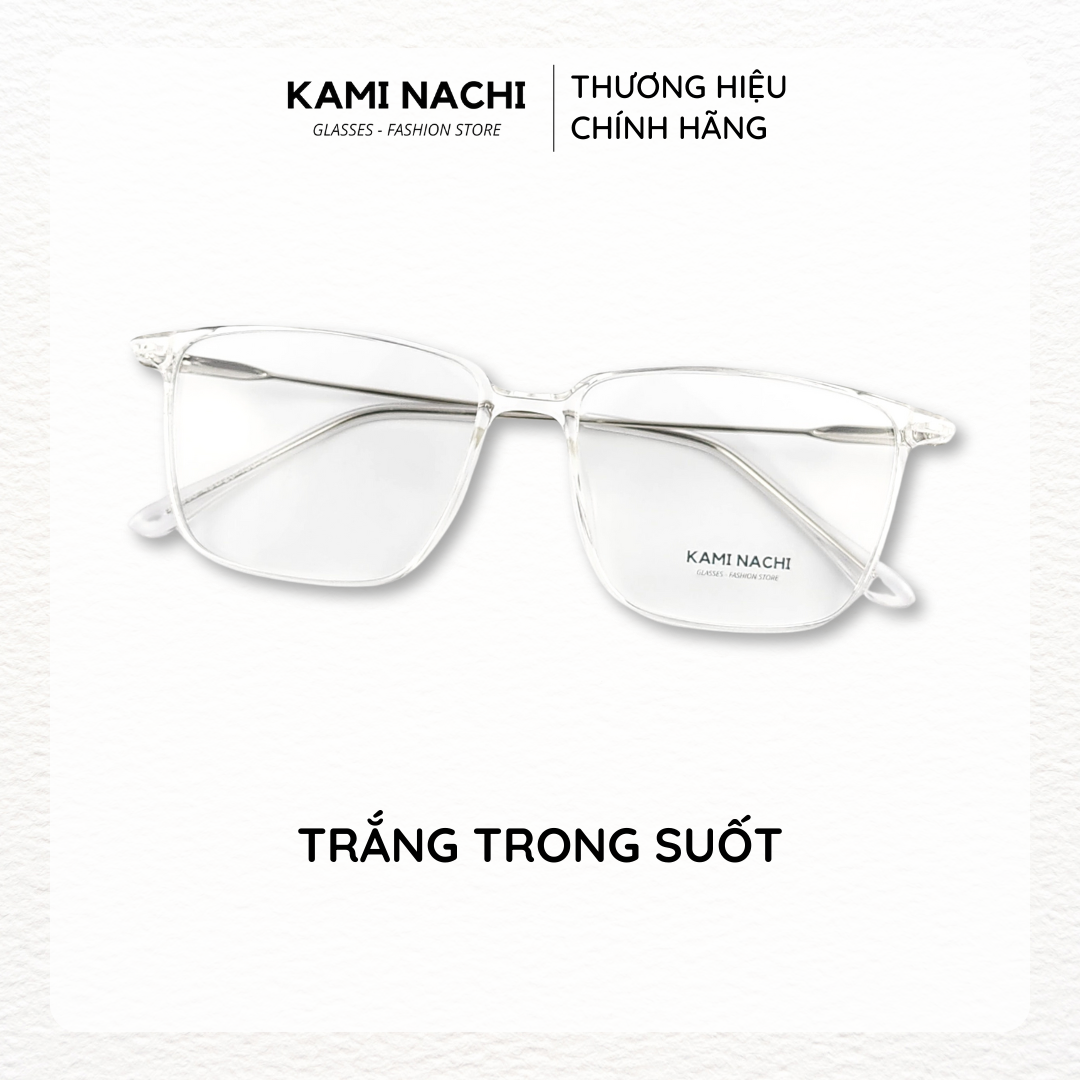 Gọng kính mới Xuân Hè KAMI NACHI Tr1966, chất liệu nhựa phối kim loại