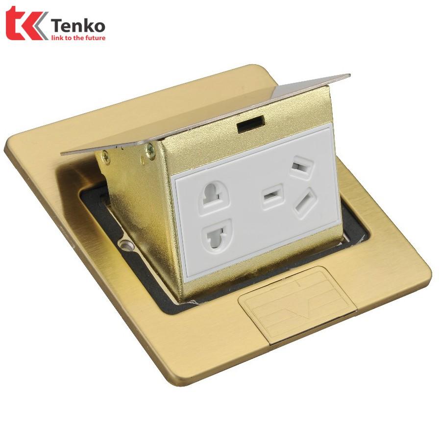 Ổ Cắm Điện Âm Sàn Đa Năng Popup Màu Bạc Cao Cấp Tenko TK-J02-17