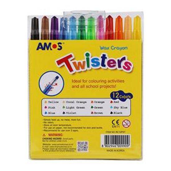 Bộ sáp 12 màu AMOS SILKY TWISTERS