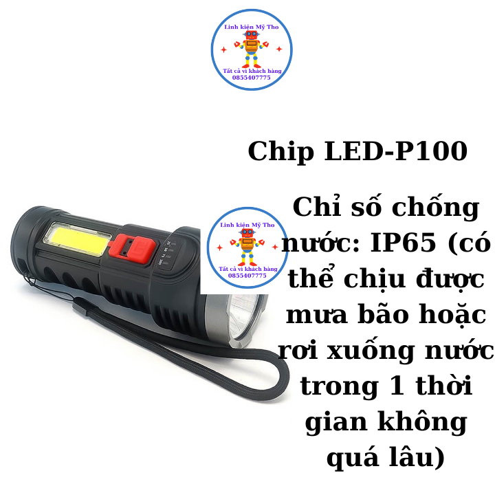 Đèn Pin Siêu Sáng L-822 Ánh Sáng Trắng Sạc Nhanh USB Chống Thấm Nước Trong Thời Gian Ngắn Chống Chịu Mưa Bão