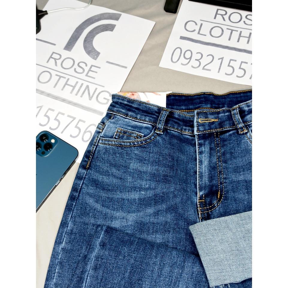 Quần Jean Lưng Cao Ống Đứng Chất Co Giãn