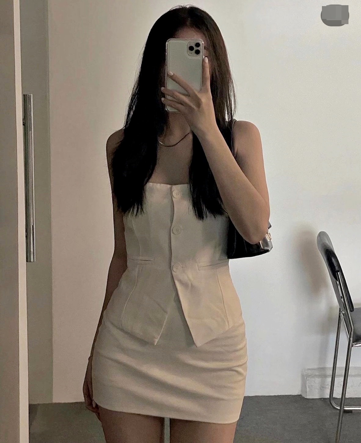 ĐẦM SET ÁO ỐNG CROPTOP ÔM BODY SUÔNG SƠ MI VEST BLAZER + VÁY CHỮ A NGẮN LƯNG CAO TRẮNG ĐI TIỆC DẠO PHỐ ĐI CHƠI ĐI BIỂN