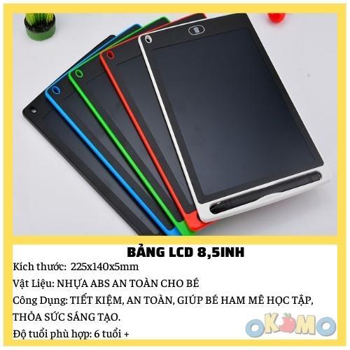 Bảng viết tự xóa LCD 8.5 Inch đơn sắc, đồ chơi giáo dục cho bé thông minh, phát triển trí tuệ OKOMO