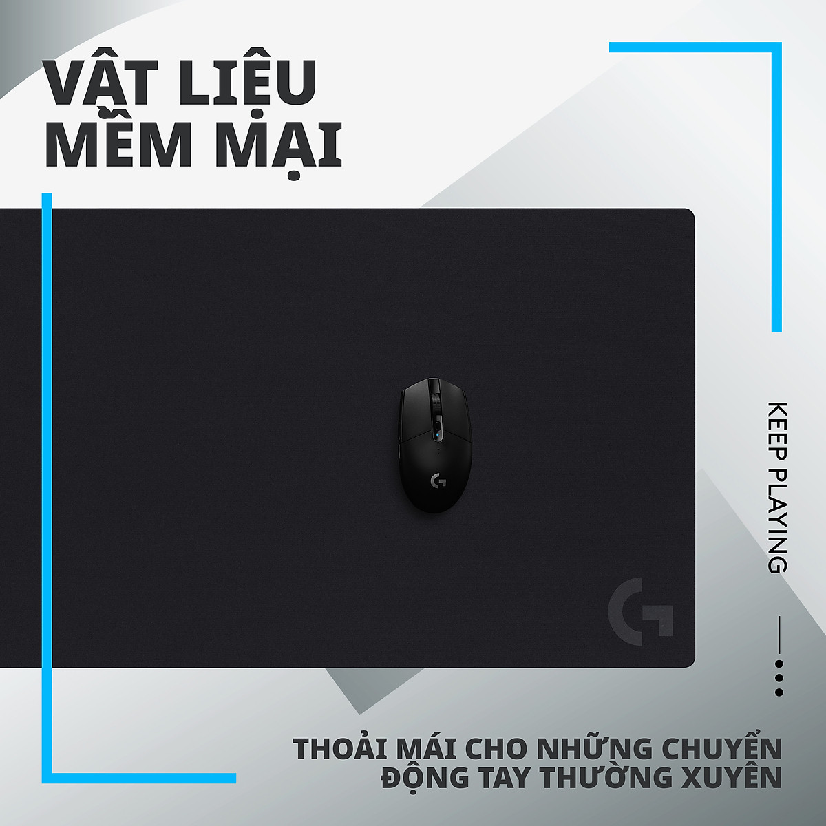 Bàn di chuột game Logitech G840 chống trượt kích thước 900 x 400 x 3 mm (dài x rộng x dày) - Hàng Chính Hãng