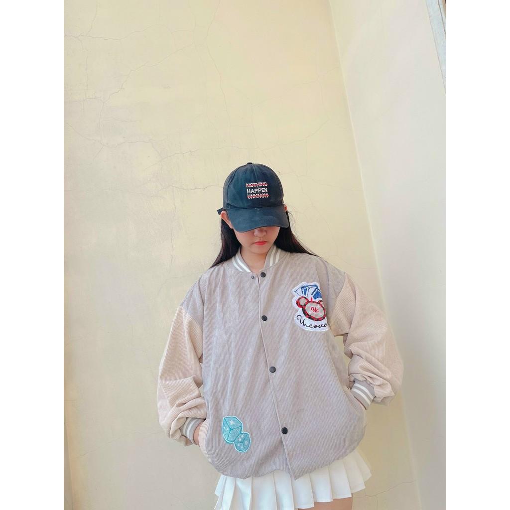 Áo Bomber/ Áo khoác nhung tăm DeepEnd cúc bấm nam nữ shopanamy