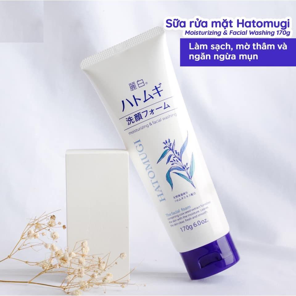 Sữa rửa mặt trắng da Hatomugi Moisturizing Facial Washing 170g
