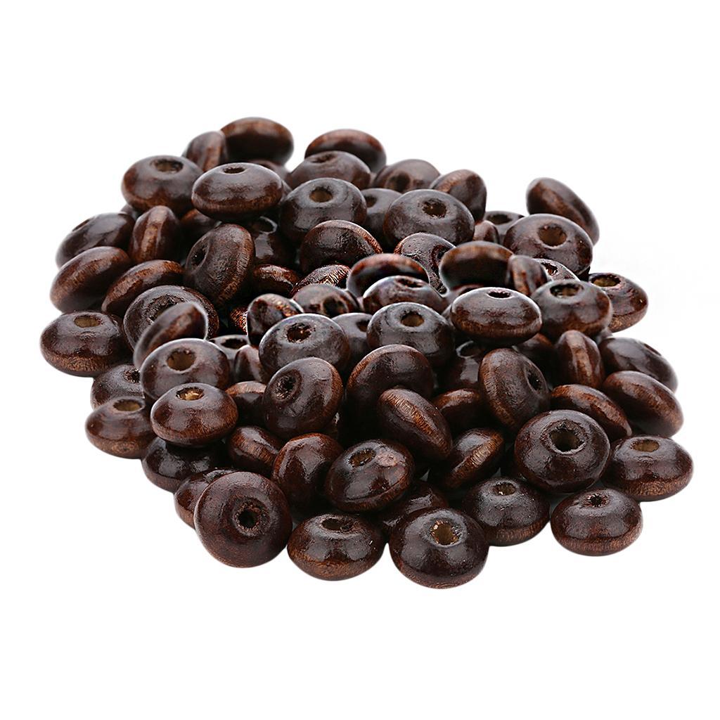 300Pack Natural Abacus Wooden Spacer Beads DIY Macrame Jewelry Charms Crafts