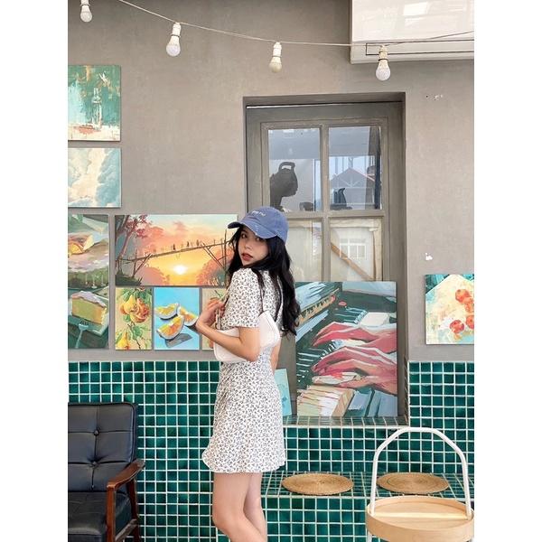 Đầm giao vạt tay bồng nhẹ hoạ tiết hoa nhí - Annie dress