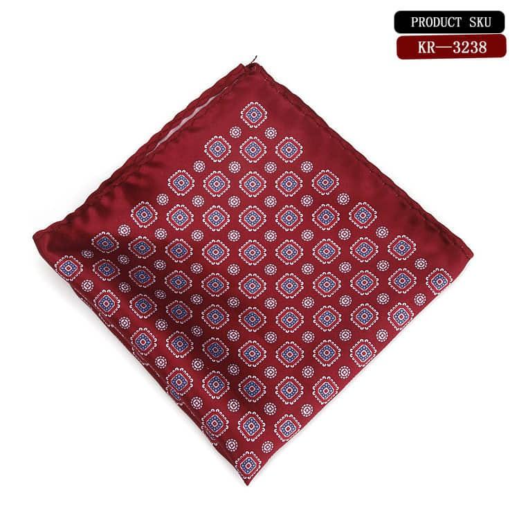 Khăn cài áo vest cho nam _Pocket square họa tiết ô vuông