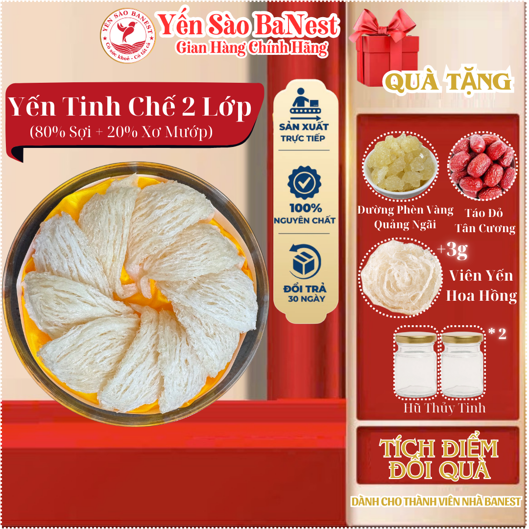 Bộ Quà Tặng 100g Tổ Yến Sào Cao Cấp dành BIẾU TẶNG Người Thân Đối Tác - Yến Sào BaNest
