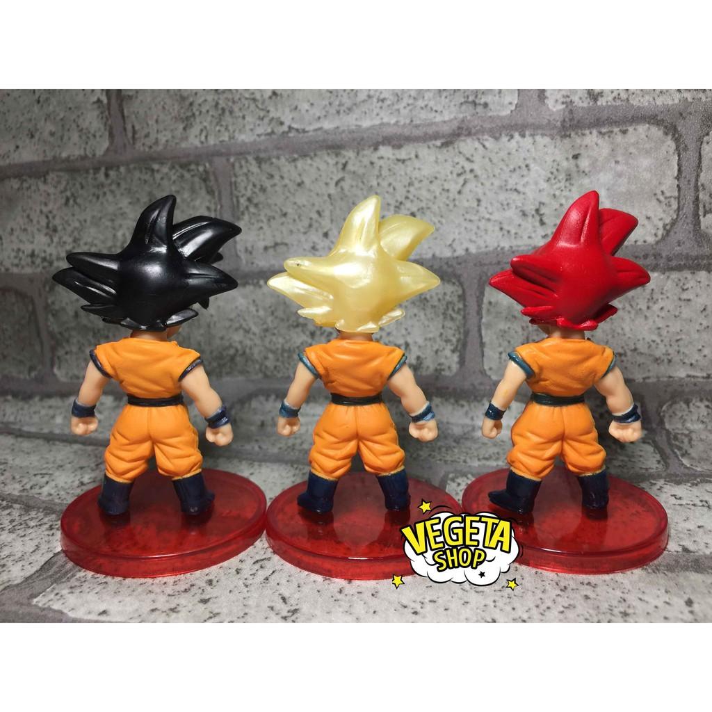 Mô hình Dragon Ball - Set 3 mô hình SonGoku Goku SSJ God - WCF - Cao 7cm