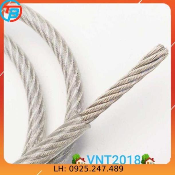 Combo dây phơi cáp lụa bọc nhựa 5mm