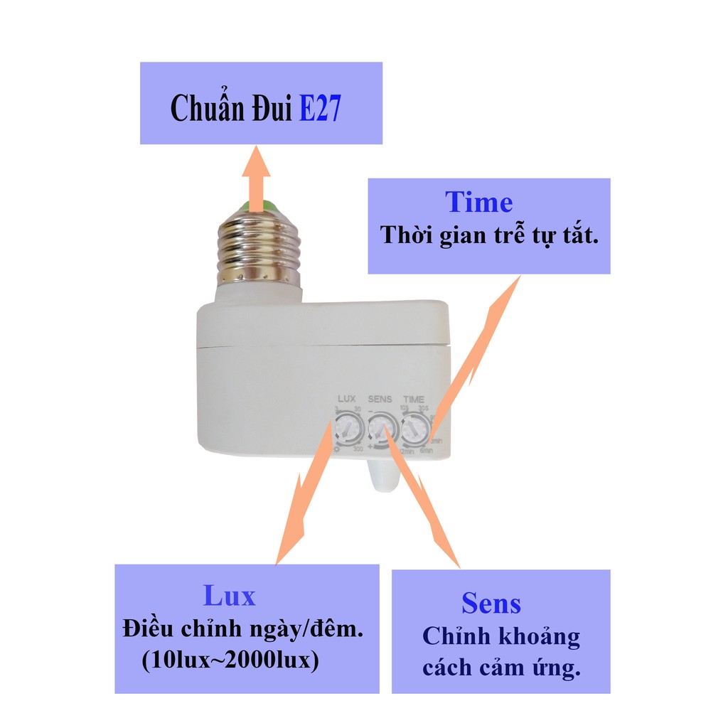 ĐUI ĐÈN CẢM ỨNG VI SÓNG KAWASAN - RSE27 ( HÀNG CHÍNH HÃNG )