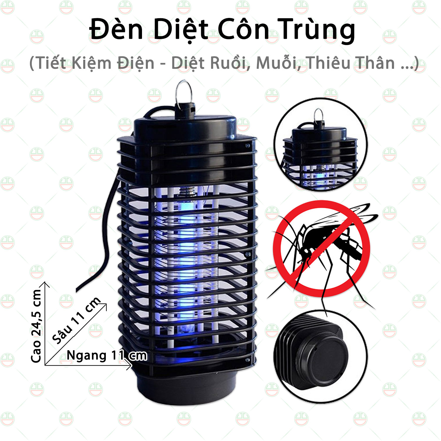 Đèn Diệt Côn Trùng Ruồi Muỗi - KhoNCC Hàng Chính Hãng - Dành Cho Gia Đình - Tiết Kiệm Điện Năng - KDHS-94-DDCT (Màu đen)