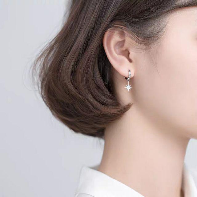  Khuyên Tai Bạc Ý ,Khuyên Tai Nấm Trắng Khóa Nữ G2138 -AROCH Jewelry