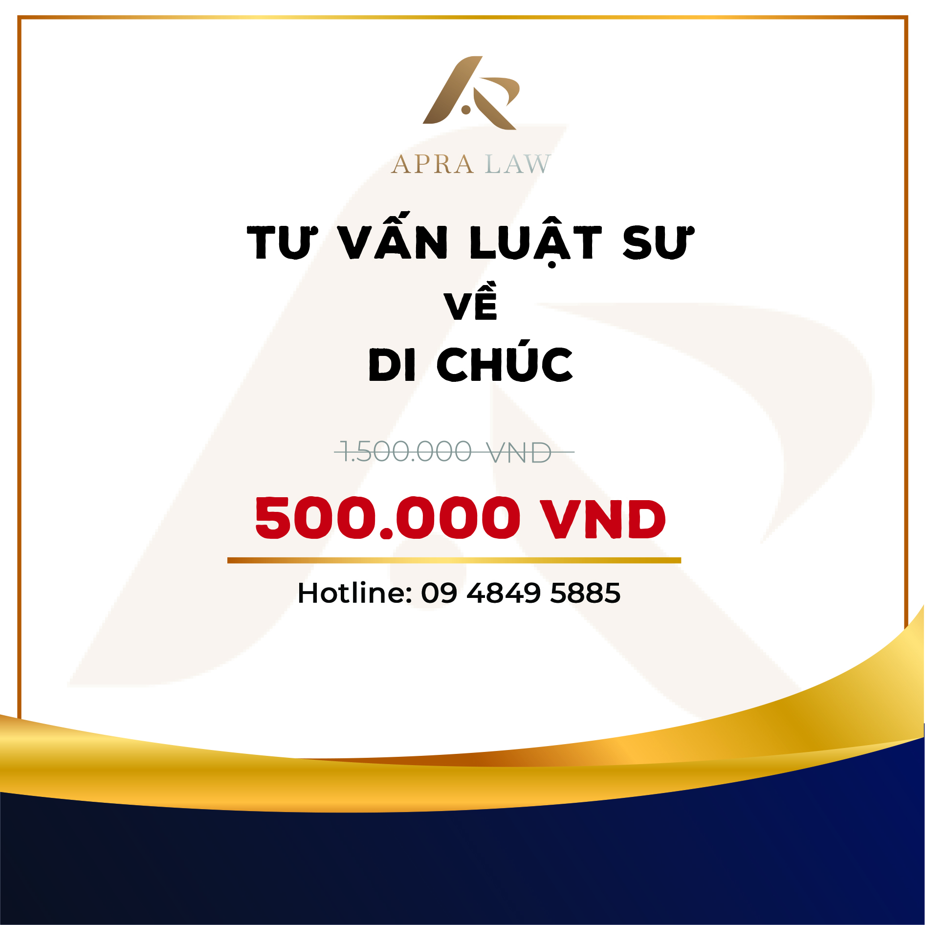 Hình ảnh VOUCHER - [TV004] - TƯ VẤN LUẬT SƯ VỀ DI CHÚC - Công ty Luật Apra