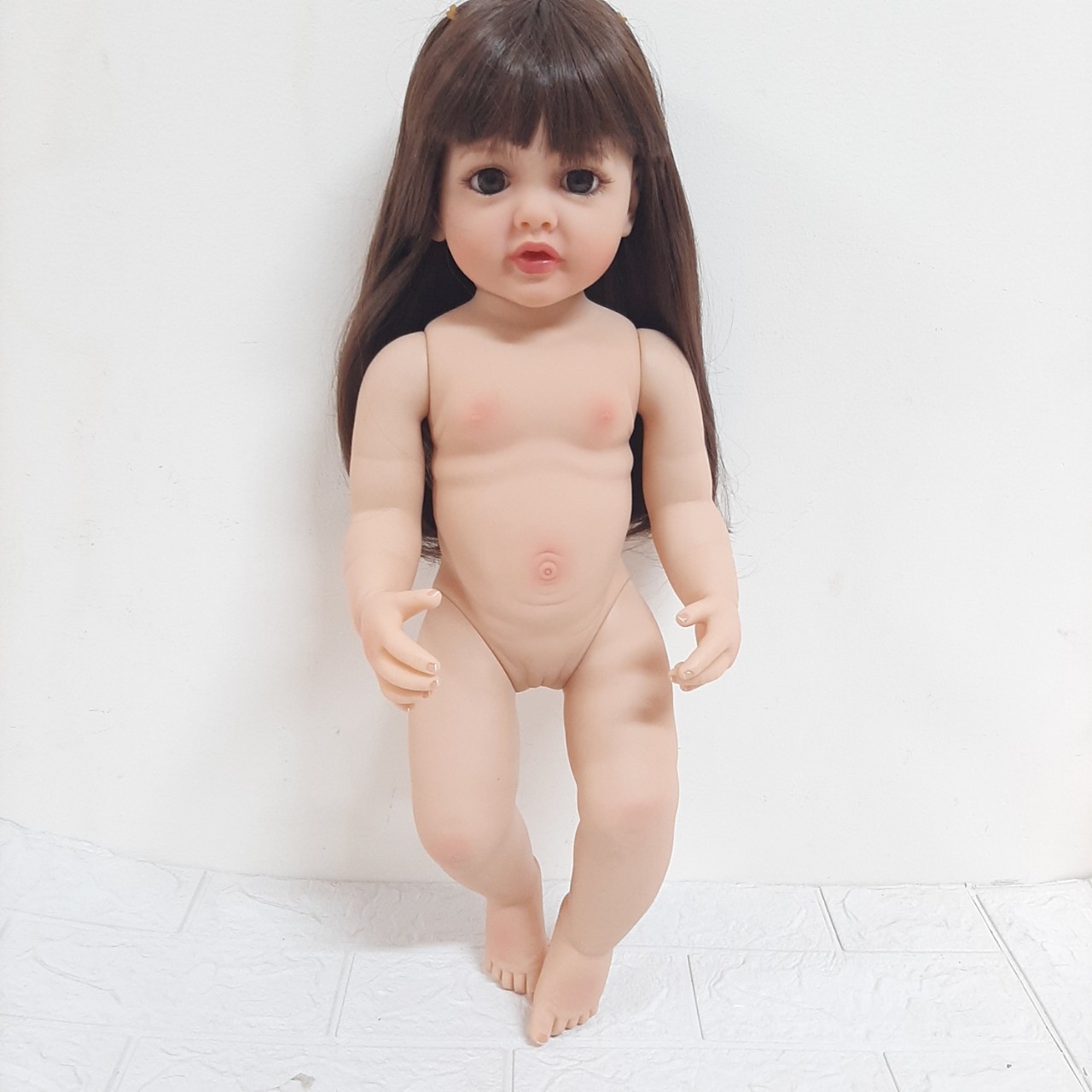Búp Bê Tái Sinh Bé Gái Thân Nhựa Mềm 55CM _ Reborn Body Full Silicone 22inch Doll