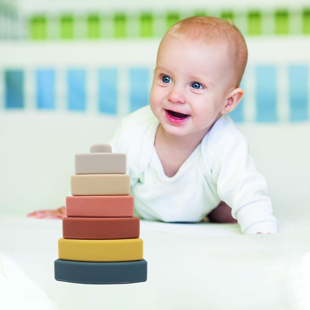 Stacking & Nesting Triangle Toy Soft Stacker 6 pcs Building Stacker Light Color