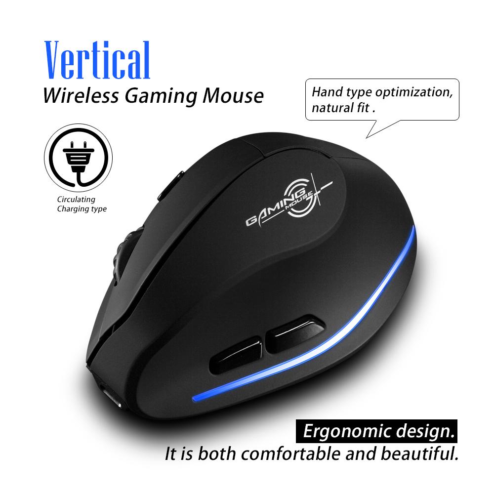 F-35 Chuột Không Dây Dọc Chuột Ergonomic Sạc 2400 DPI Tùy Chọn Di Động Chuột Chơi Game Cho Mac Laptop Máy Tính
