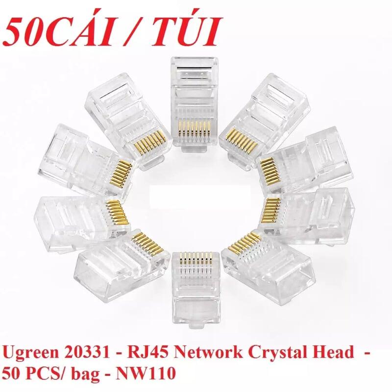 Ugreen UG20331NW110TK Đầu bấm mạng RJ45 chuẩn Cat5e cao cấp mạ vàng - HÀNG CHÍNH HÃNG