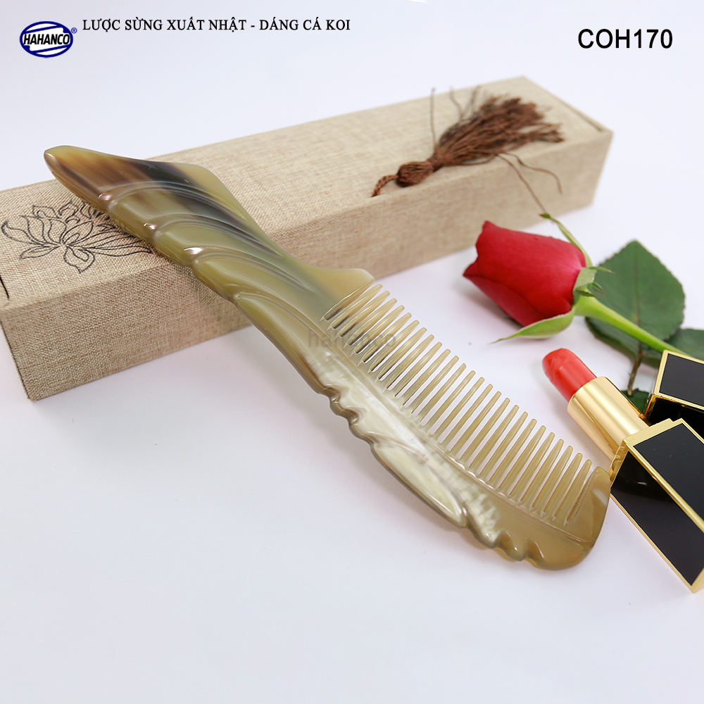 Lược sừng xuất Nhật COH170 - Lược đuôi cá Koi đẹp mềm mại ️- Chăm sóc tóc