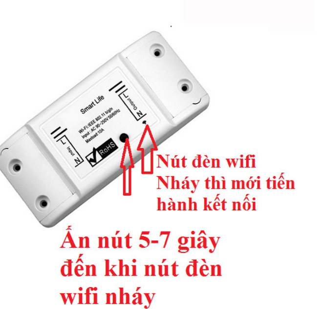 Công tắc điều khiển từ xa kết nối wifi/3G/4G Smart life phần mềm tiếng việt dễ sử dụng