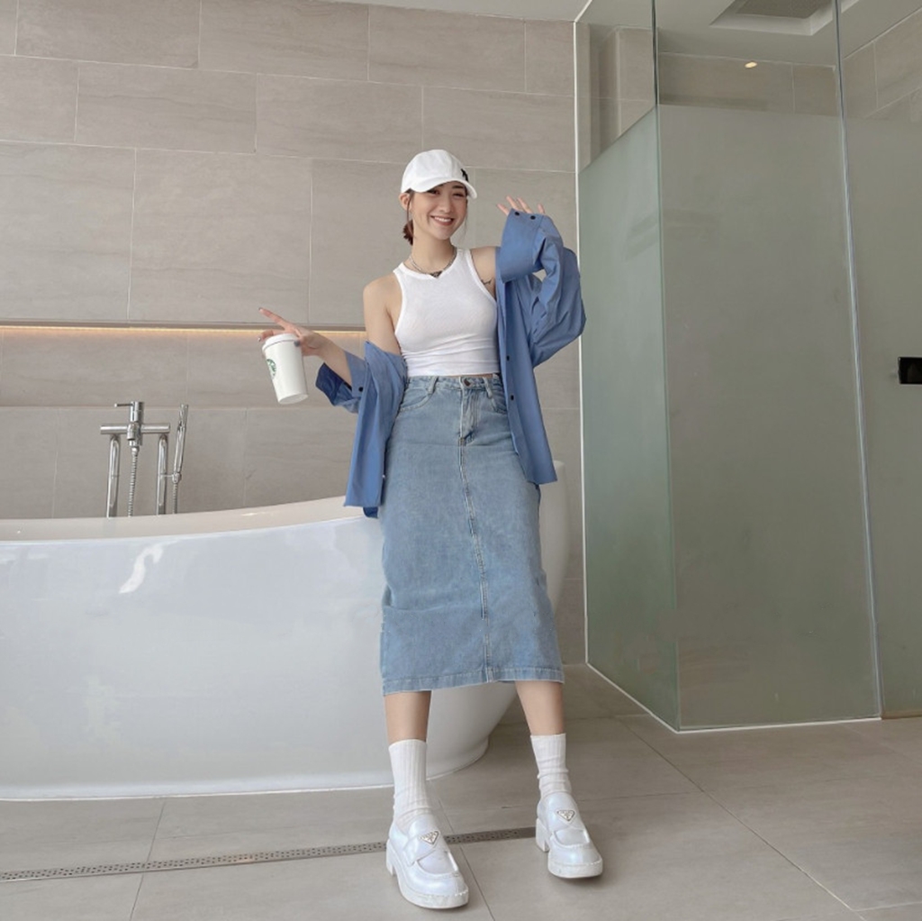 Áo Croptop ba lỗ quyến rũ chất bozip 1 lớp thoáng mát phối blazer cardigan đồ tập gym cực thời trang